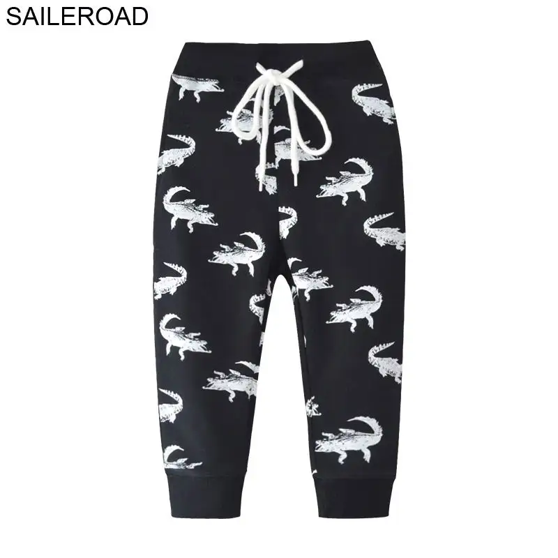 SAILEROAD Маленькие мальчики полные штаны для детей Брюки для мальчиков Зимние теплые штаны Животные Белка-медведь с узором Детский свитер Брюки - Цвет: 7039 same picture