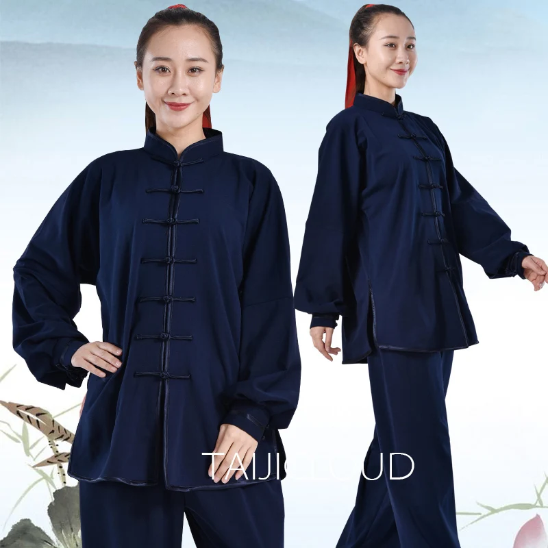 Костюм Tai Chi женский Шелковый и бархатный сохраняет тепло осенью зимой мужские