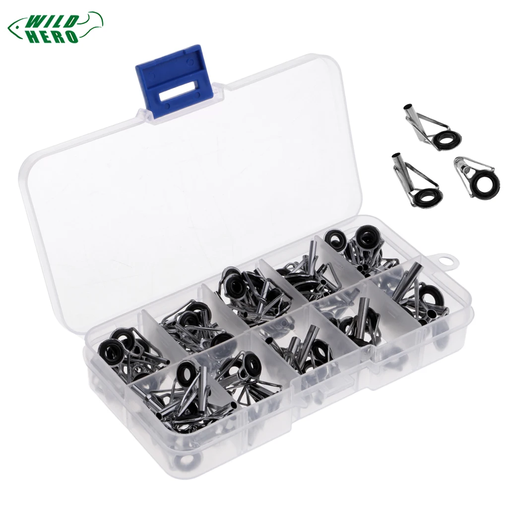 Набор для ремонта удочки Wildhero 80 шт. керамическое кольцо с рамой из нержавеющей