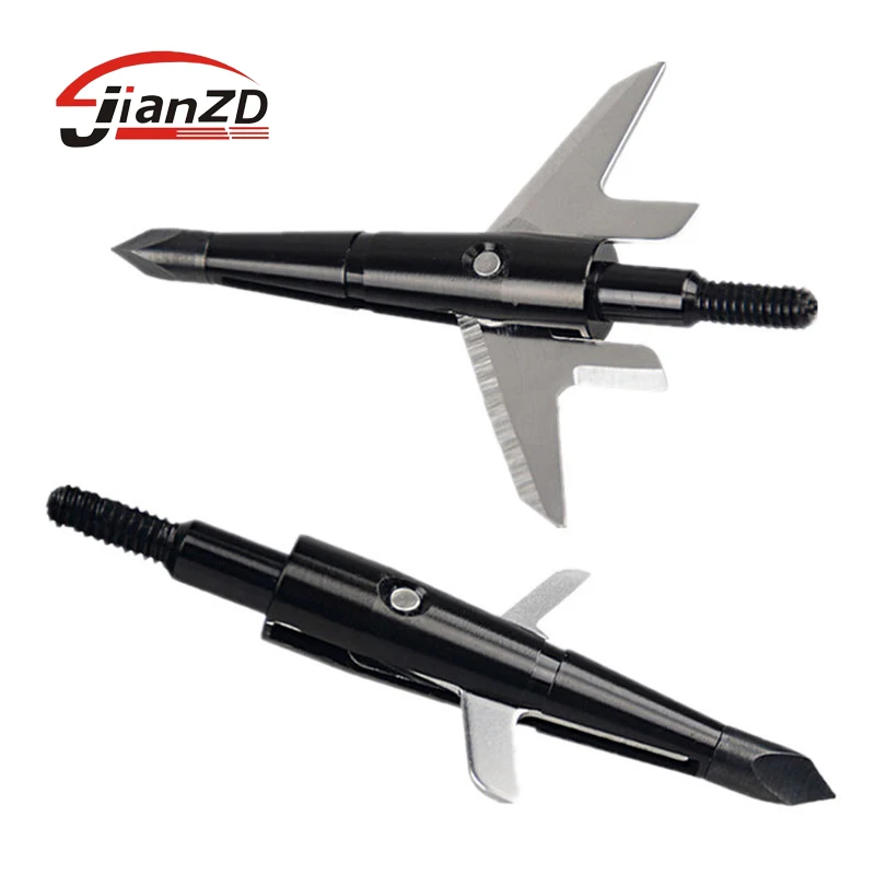 Черный Swhacker Broadhead 2 лезвия 100 зерна 1 75 &quotрежущее вкл/выкл наконечники для