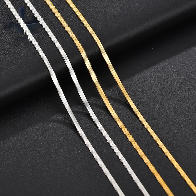 Ожерелье из нержавеющей стали и титана для мужчин женщин плоская цепь-нож со