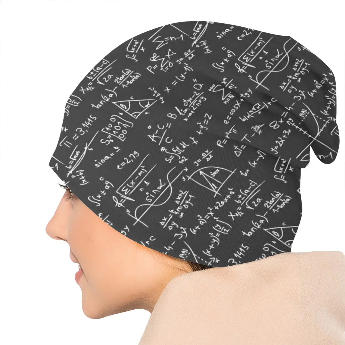 

Math Mathemaics Retro Vintage Classic Style Unisex Bonnet Winter Cycling Double Layer Thin Hats For Men Women