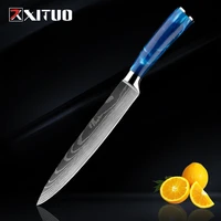 xituo stainless steel slicing knife razor sharp laser damascus sushi sashimi fish meat vegetable kitchen japanese cook knives