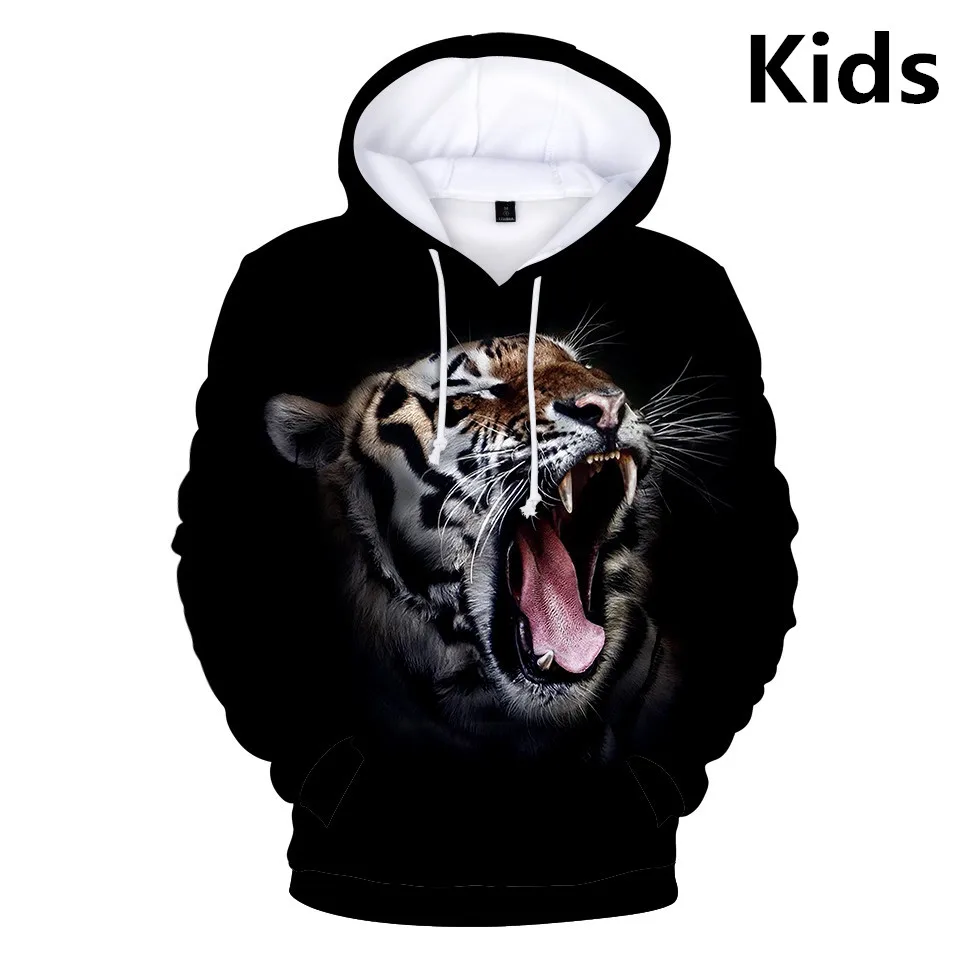 

3 to 14 years kids Hoodie 3D Printed Tiger Lion Dog Gorilla Hoodies Sweatshirt Boys Girls Fashion Jacket Tops Children Clothes