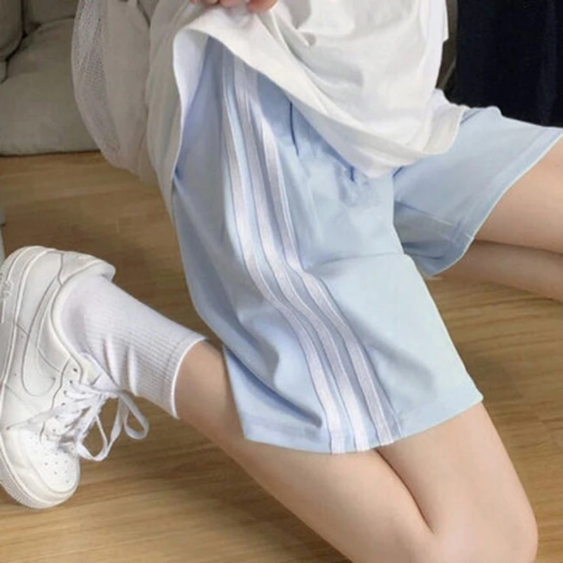 

Summer Sports Shorts Loose INS Tide Outside To Wear Running Korean Version Of Leisure High Waist BF Wind Pants Straight Leg Five