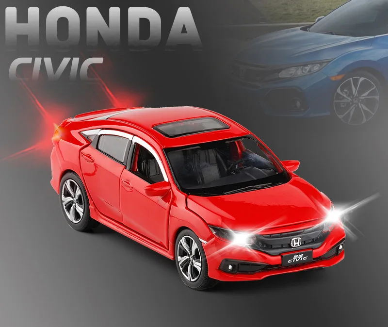 1/32 2019 Новинка Honda Civic игрушечные машины сплав литья под давлением металлический