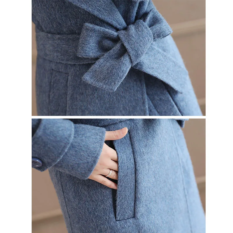 

Fashion Autumn Winter New 2021 Woolen Jacket Women Alpaca Cashmere Coat Long Sleeved Casual Plus Size Loose Female Parka Coats