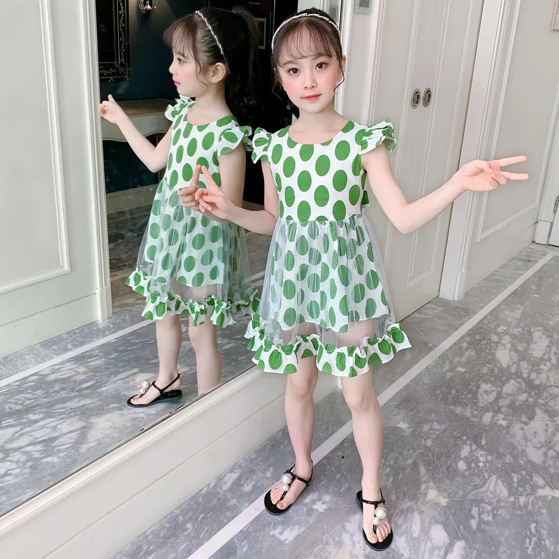 

Elegant Dress Girl Dot Princess Dress For Girls Sleeveless Kids Party Dresses 2020 Summer Girls Clothes For 4 6 8 10 11 12 Years