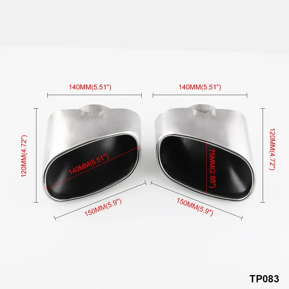 2 шт. двойной хромированный глушитель выхлопной трубы наконечник из нержавеющей