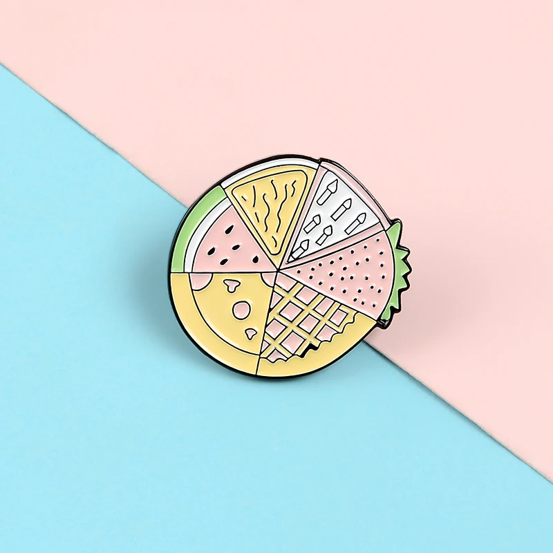 Эмалированные булавки для пиццы еды фруктов вкусные лацканы милые дизайнерские