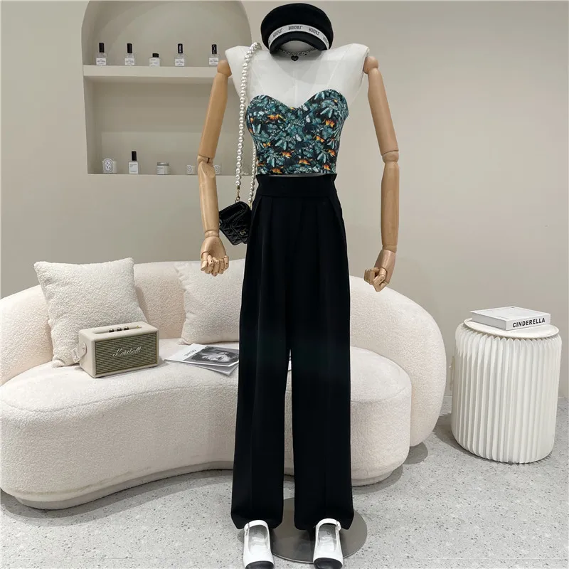 

Women's Spring 2021 New Wide leg straight leg casual suit pants Temperament slim High waist trousers