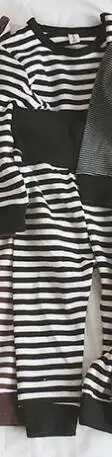 black white Осенне-зимние пижамные комплекты в полоску из чистого хлопка для мальчиков и девочек футболка с длинными рукавами и штаны для маленьких детей комплекты из 2 предметов одежда для отдыха - Цвет: black white