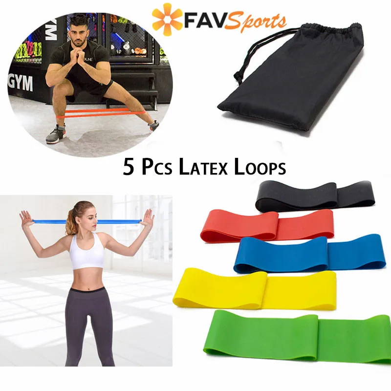 5 шт. спортивный браслет уровней эластичный латексный тренажер резина инверсия