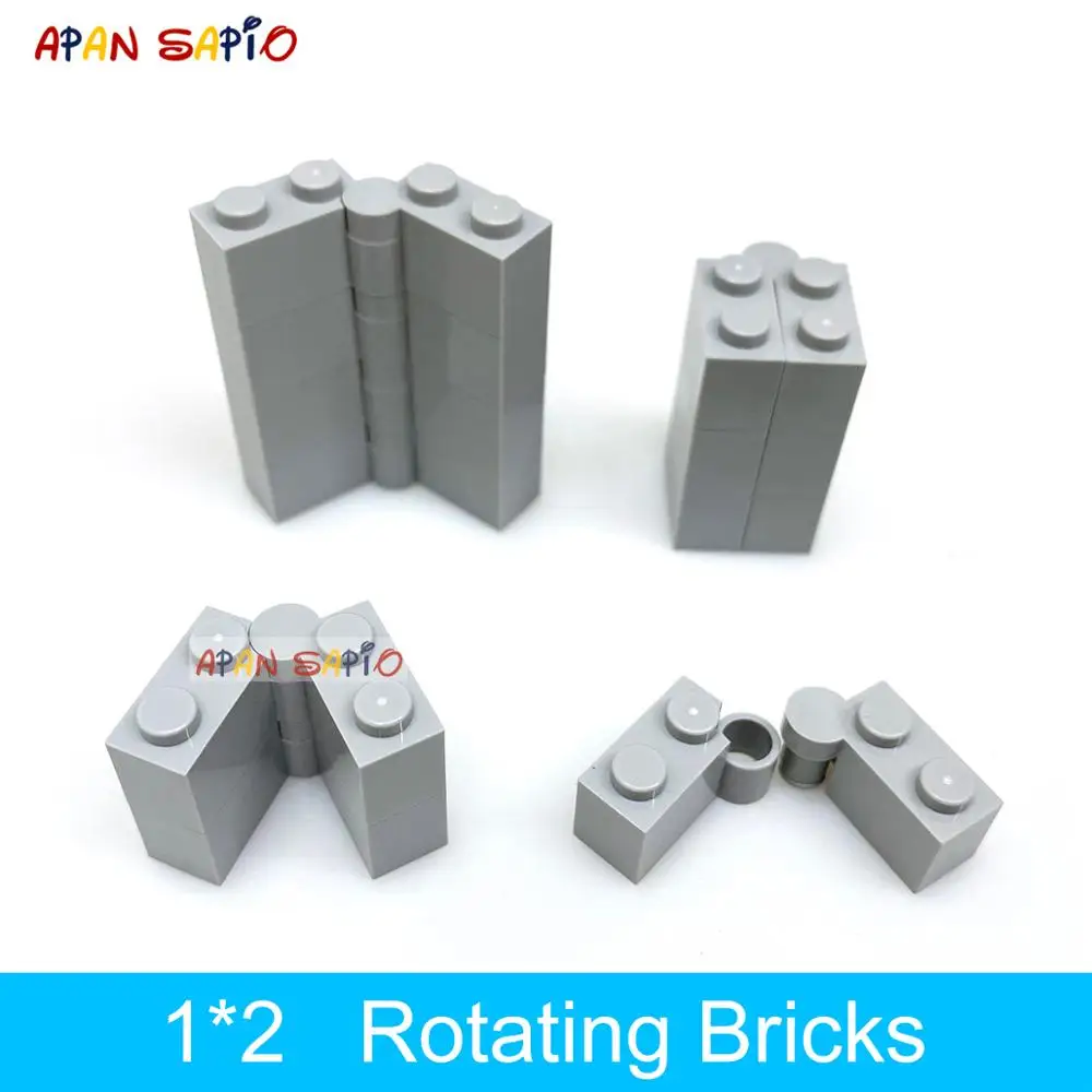 

50 Sets DIY Building Blocks Rotating Bricks 1x2 Dots Educational Creative Plastic Toys for Children Compatible With Brands 3830