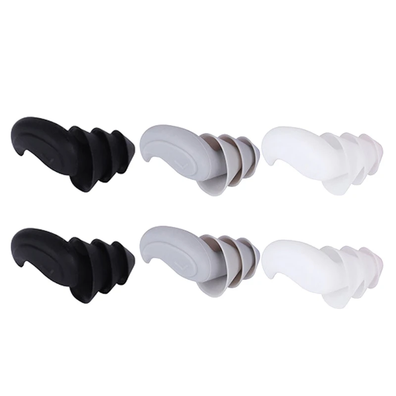 

Pack of 2 Reusable 3-Layer Silicone Earplugs Noise Cancelling Sound Blocking