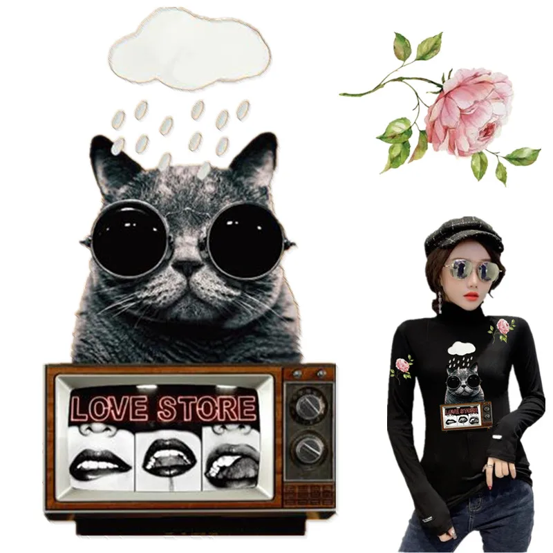 Пластыри для одежды аксессуары чужих вещей железные наклейки кошек губ