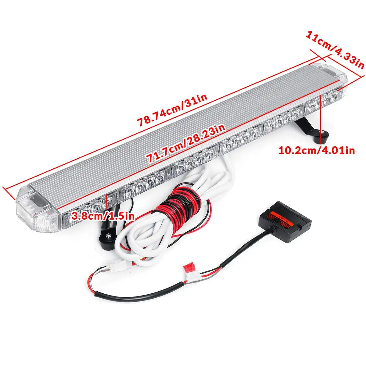 

31" 76cm LED 12V 24V Truck Car Strobe Light Light Bar Flashing Beacon Light Roof Emergency Warning Signal Lamps Trailer for Jeep