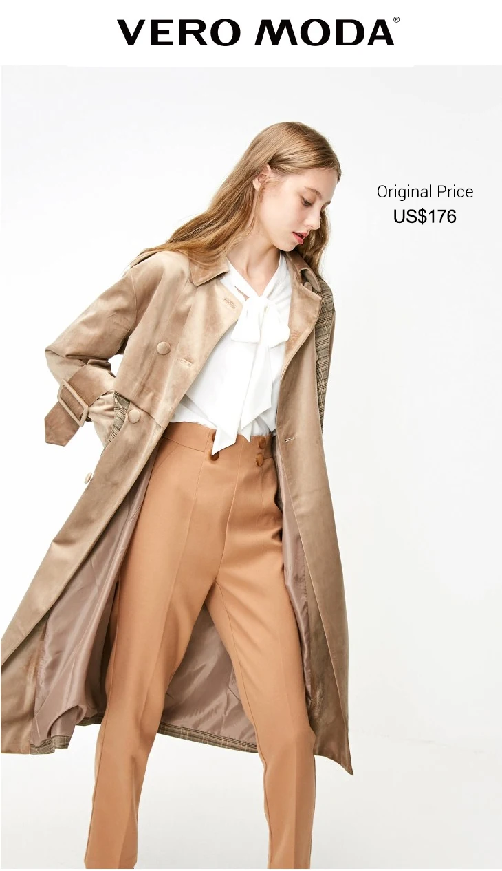 Vero Moda бархатный двубортный плащ в клетку кофта куртка женская| 318409507