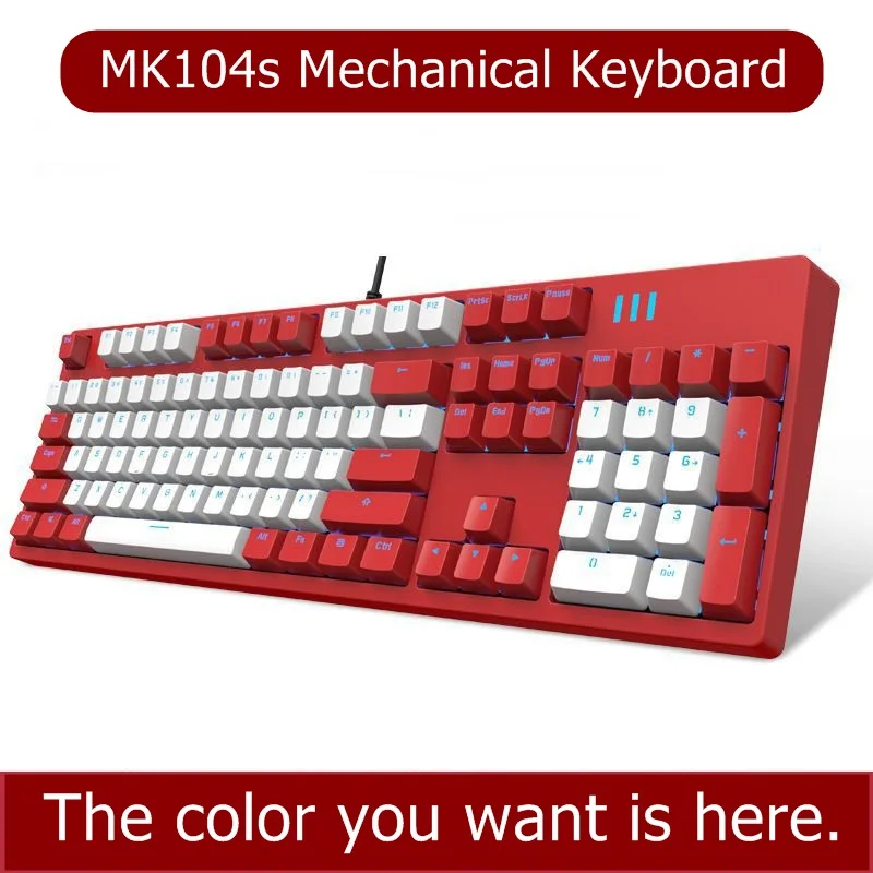 Новая эргономичная проводная USB Механическая игровая клавиатура FL-Esport MKa104s с