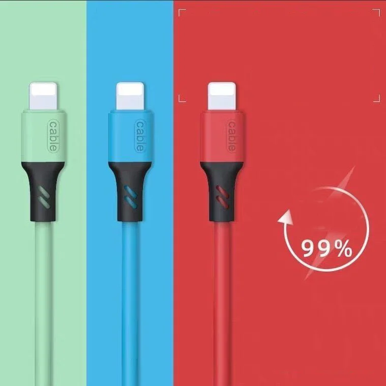 

Liquid Silicone Fast Charging Wire for iPhone Flexible Small Charging Data Cable Phone Accessories