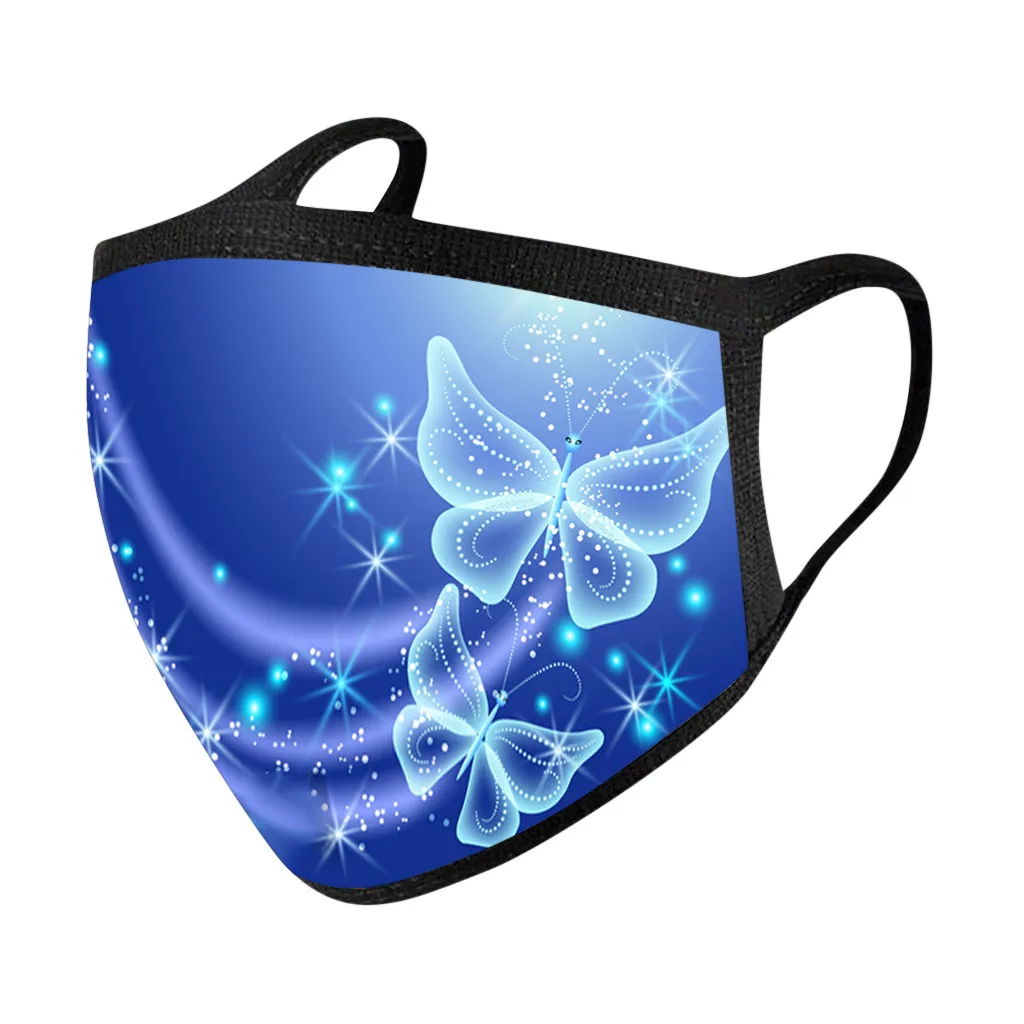 

1pc Mouth Masks For Dust Protection Face Mask Washable Earloop Mask Soft Washable Printed Pattern Mascarilla