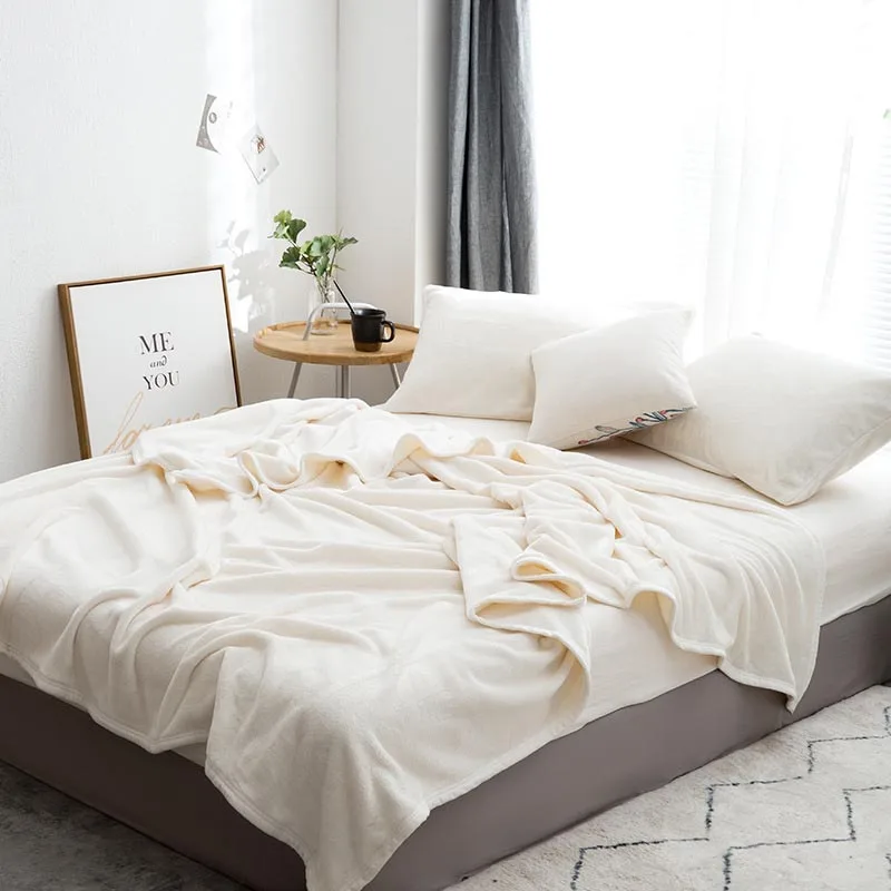 Коралловое Флисовое одеяло для кровати теплое Фланелевое покрывало на диван