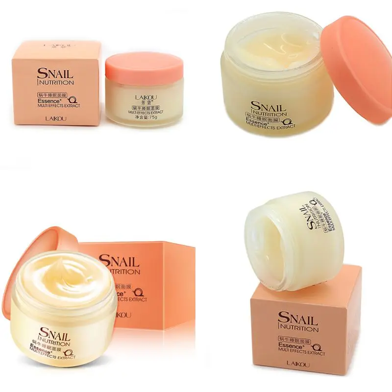 Snail Sleeping Mask Гиалуроновая кислота против морщин против старения лица дневной коллагеновый крем увлажняющий питательный тугой кожи Serumcar