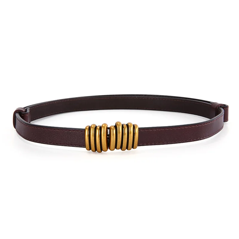 

2021 New Fashion Accessories Belt Simple Nonporous Thin Belt Leather Korea Fashion Ins Adjustment Decorative Belt Women
