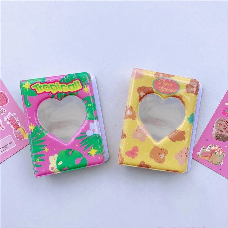 

3 Inch 40 Pockets Cute Bear photo album Love Heart Hollow Kpop Card Binder Name Card Book Photo Album Card Photocard ID Holder