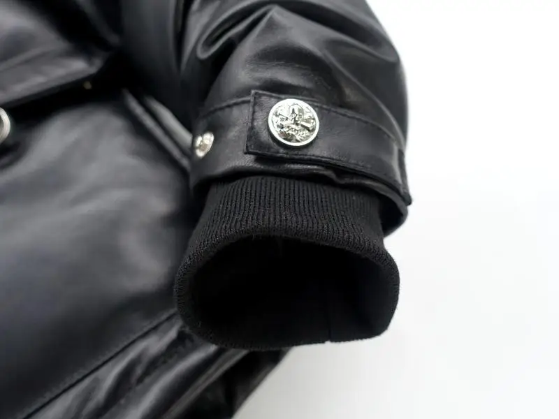 Новинка 2019 зимнее Мужское пальто из натуральной овечьей кожи на утином пуху