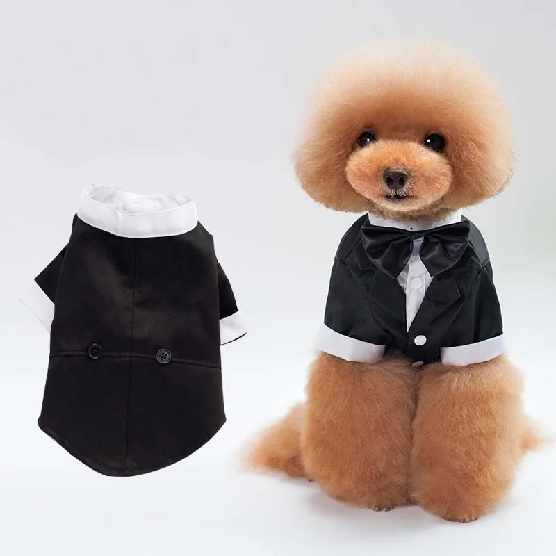 Собака одежда принца галстук бабочка для смокинга костюм хлопок щенок
