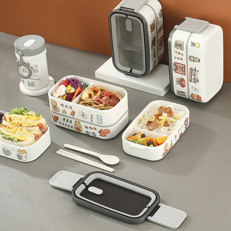 

Microwave Lunch Box Sealed Thermal Food Container Bento Box With Soup Cup For School Kids Salad Fruit Food Box With Compartments