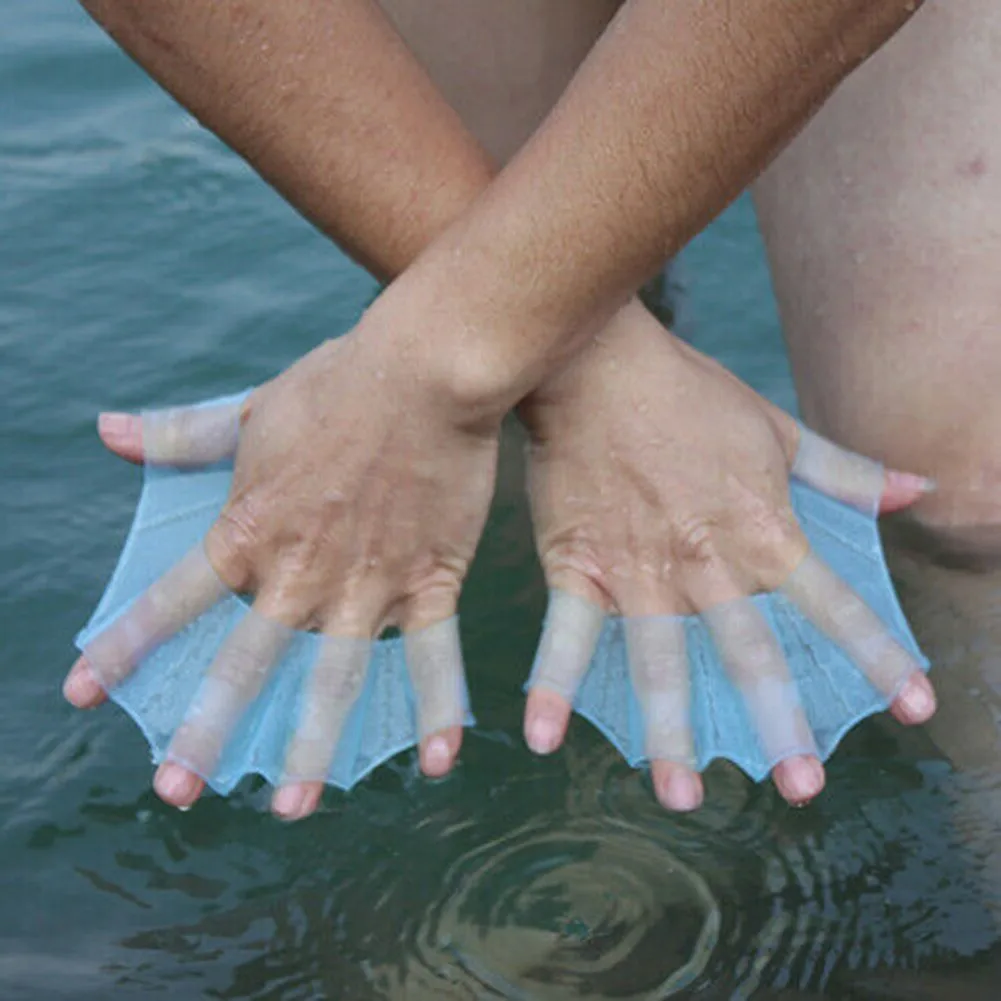 

1Pair Neutral Frog Type Silicone Ring Swimming Hand Fins Fins Fingers Webbed Gloves Paddle Water Sports Frog Hand Accessories