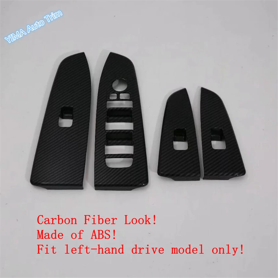 

Auto Styling Inner Door Armrest Window Lift Button Cover Trim Fit For Kia Forte / Cerato / K3 2019 - 2021 Carbon Fiber ABS