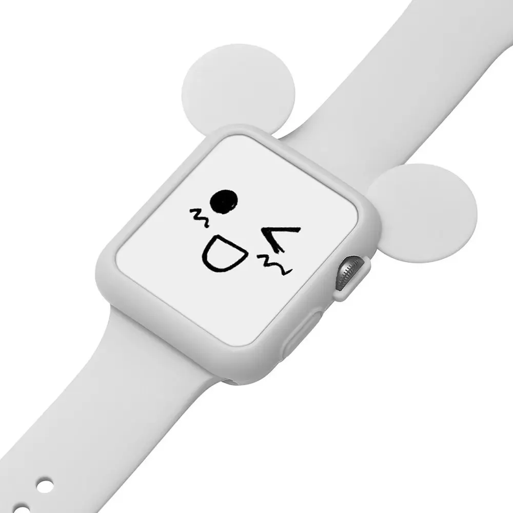 Прекрасный силиконовый чехол с Микки для Apple Watch, чехол серии 4 44/40 мм, Мягкий защитный чехол с рисунком для iWatch 3 2 1 38 мм 42 мм