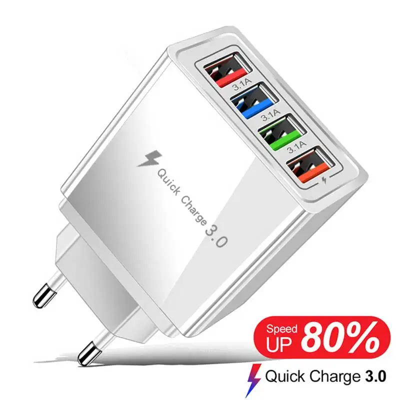 30W быстрое зарядное устройство 3 0 USB QC быстрой зарядки светодиодный дисплей