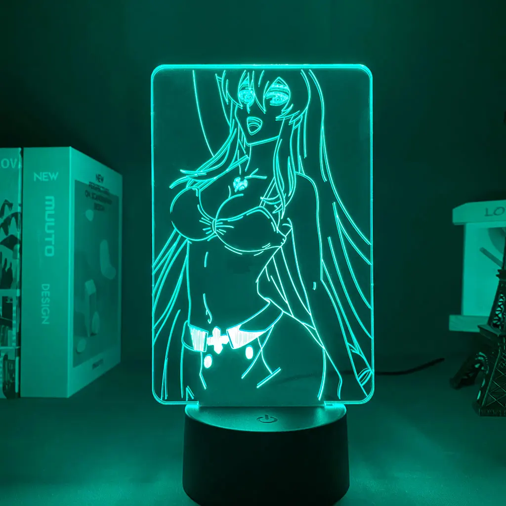 

LED Night Light Anime Akame Ga Kill Esdeath 3d Lamp 3D remote control desk lamp Touch Sensor Nightlight