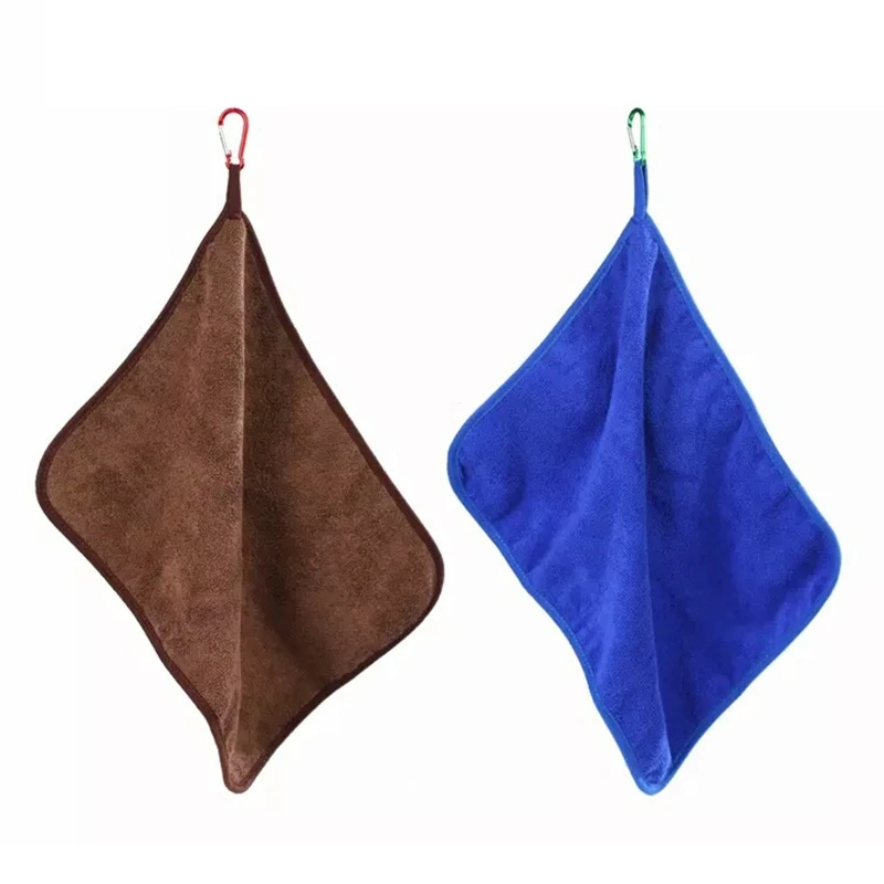 

Полотенце для рыбалки на открытом воздухе, утолщенное, антипригарное, абсорбирующее, для спорта, салфетка с карабином, полезные аксессуары ...