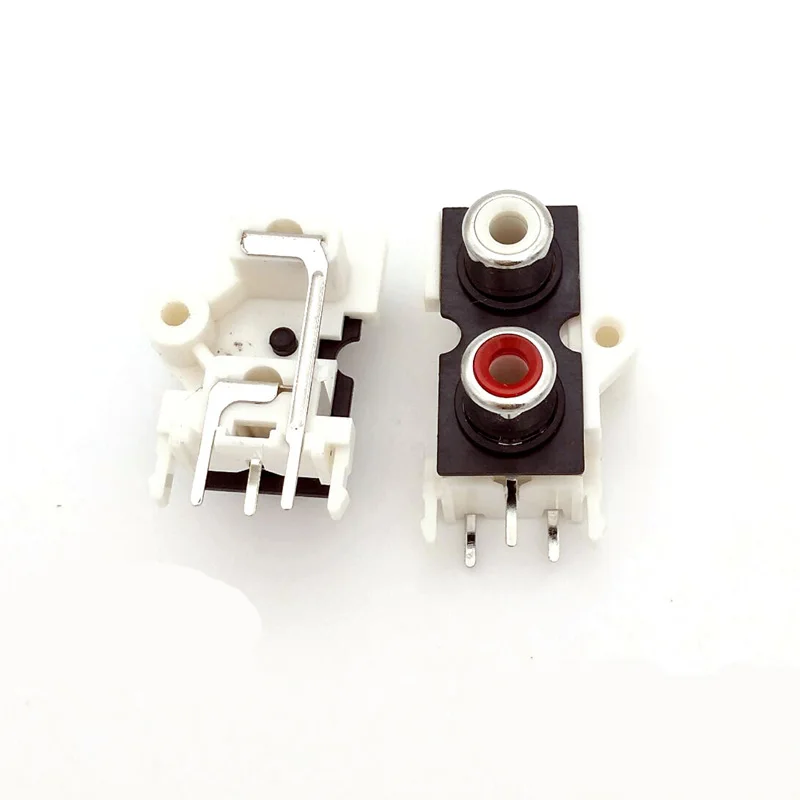 100 шт. 2 WAY RCA Pin Медь белый Женский Аудио Видео разъем AV Вход и Выход RCA2-9
