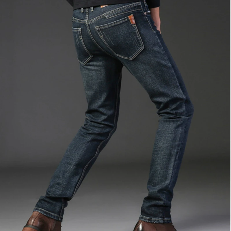 Brand Jeans Retro Nostalgia Straight Denim Jeans Men Fashion Men Long Trousers Loose Trend Business Casual Pants Men Clothes