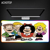 mafalda mouse pad pc gamer play rgb mats gaming mouse pad large 90x40 deak mat led light kawaii gaming mouse pad for overwatch