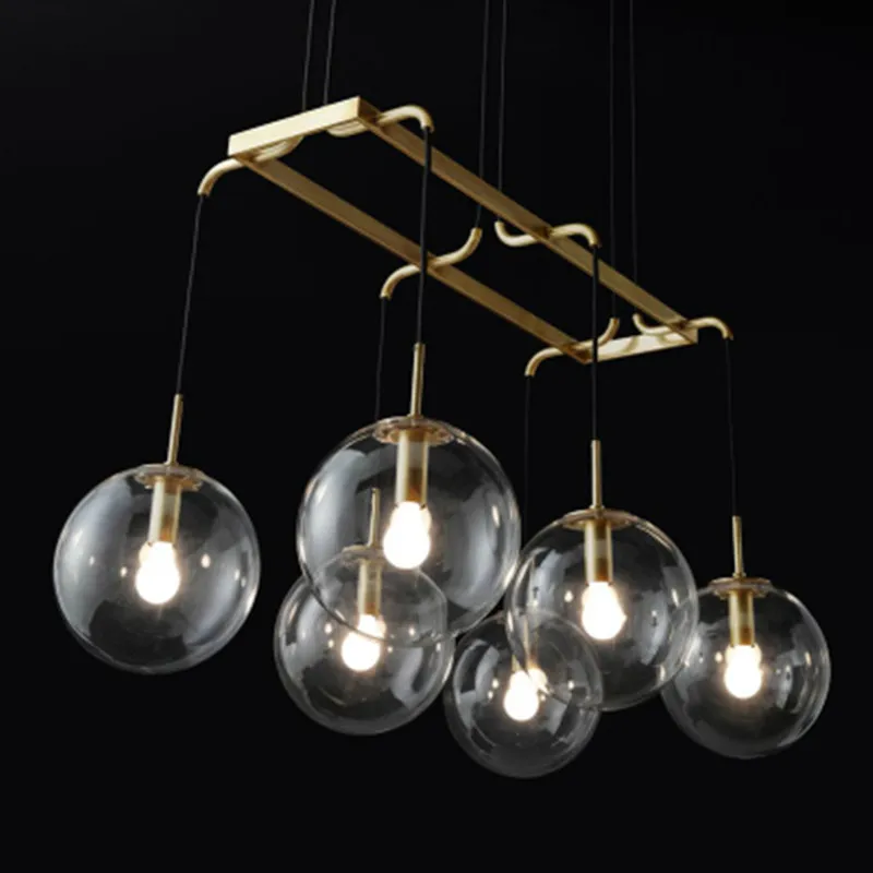 

LED Postmodern Nordic Iron Glass Bubbles Designer LED Pendant Lights For Dinning Room kitchen Restaurant Suspension Luminaire