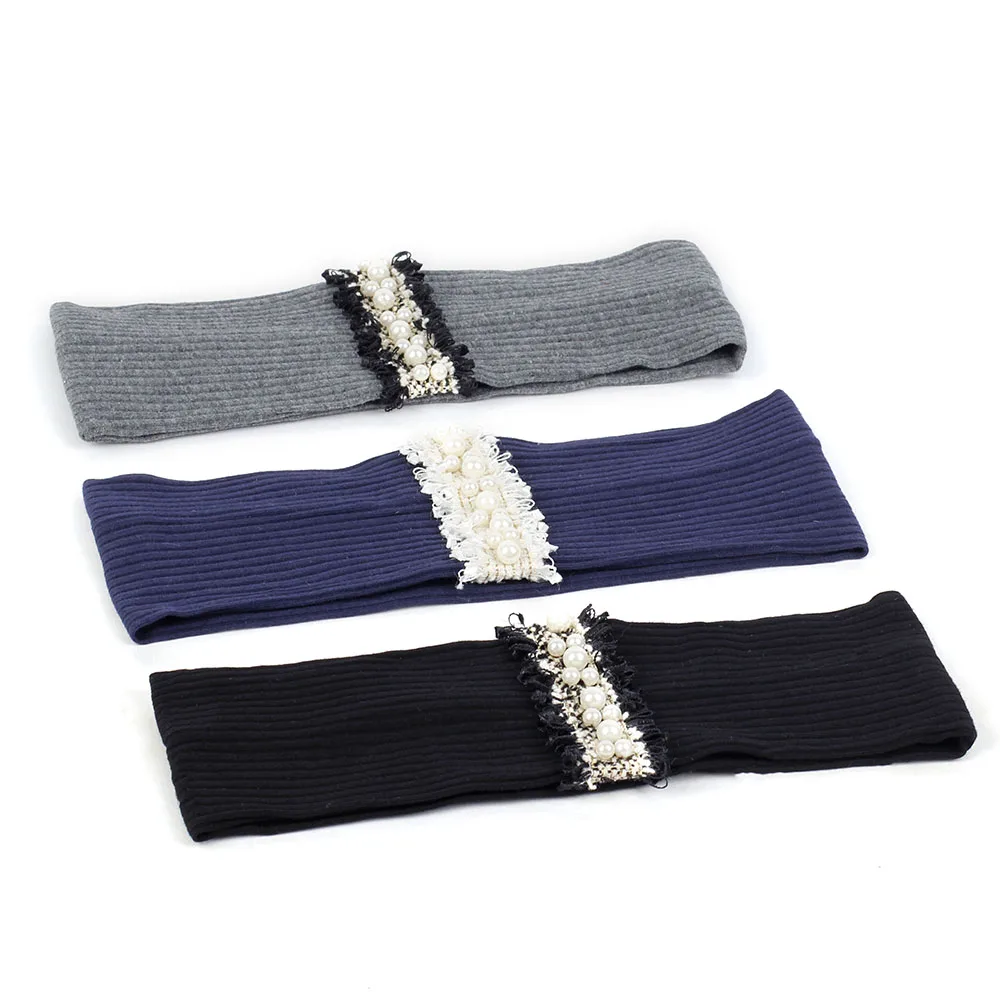 Женская эластичная резиновая повязка на голову для йоги изящные жемчужные