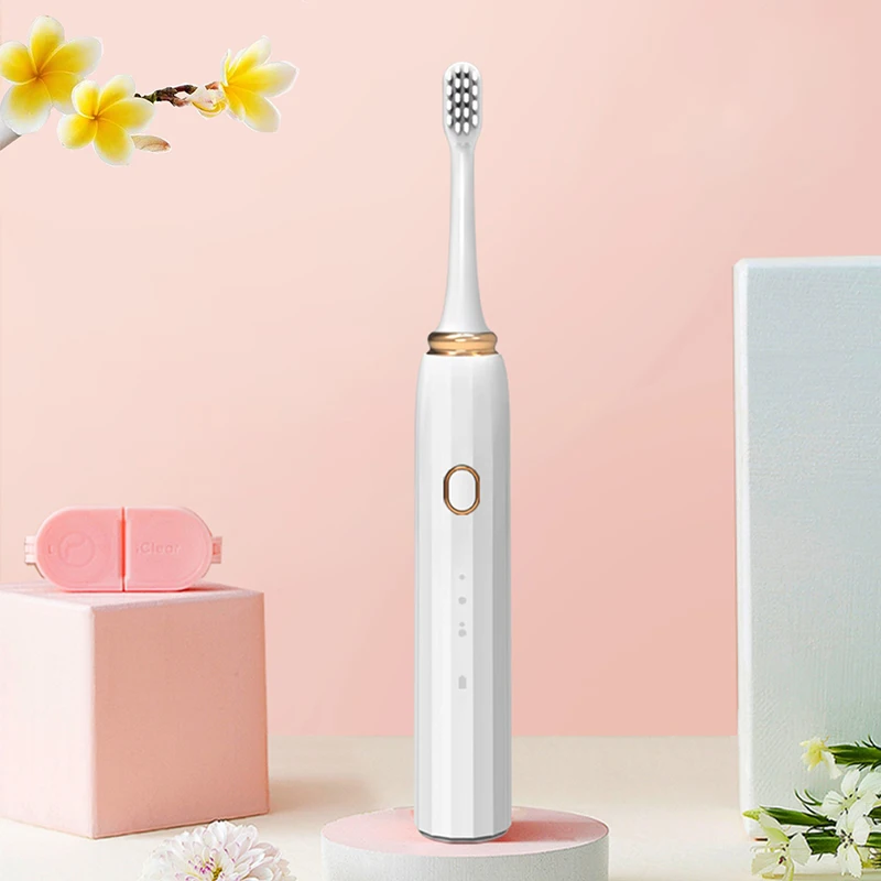

2021 New Super Sonic Electric Toothbrushes Smart Timer Rechargeable Whitening Toothbrush IPX7 for Adults Kids USB Charging Port