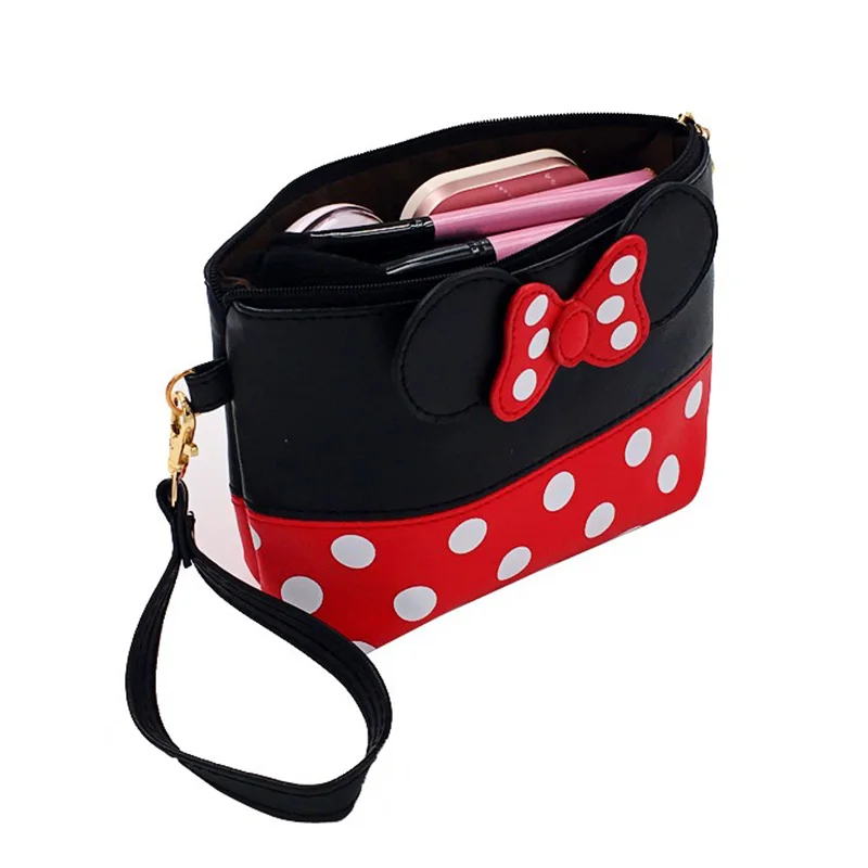 Кошелек для монет Disney Minnie дорожная косметичка чехол косметики с бантом Женская