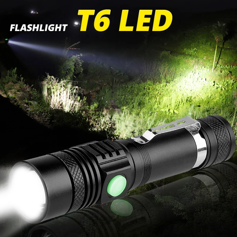 Суперъяркий светодиодный фонарик T6 масштабируемый наружный велосипедный