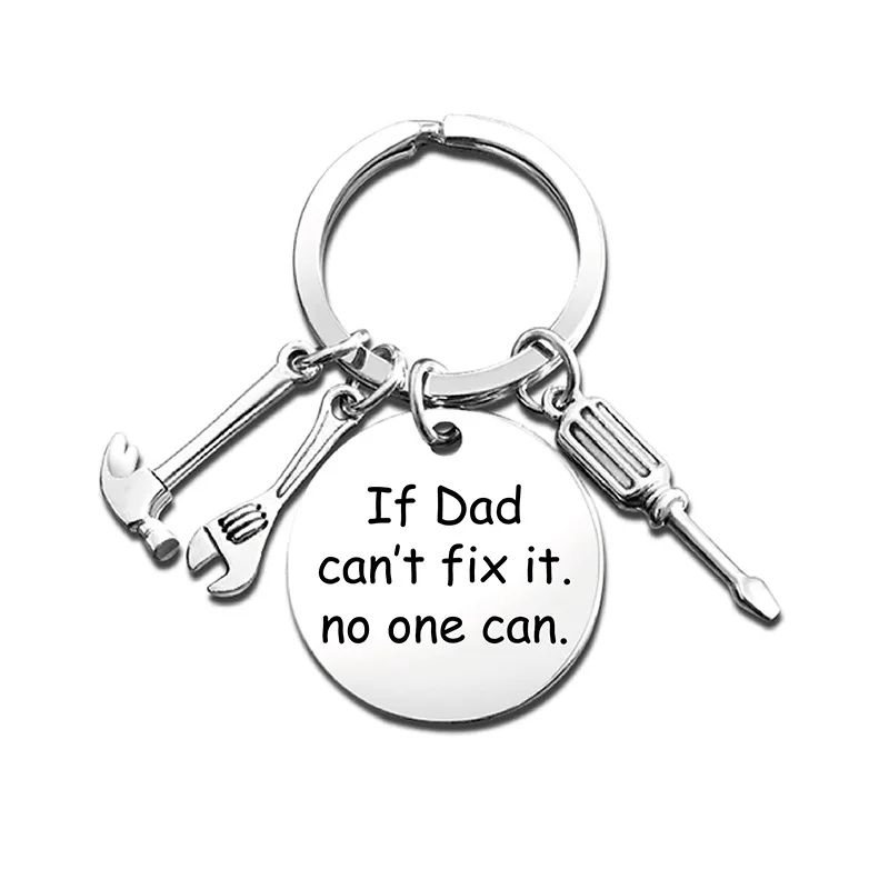 

New Creative Metal Keychain Pendant Father's Day Gift Dad Tools Hammer Screwdriver Wrench Metal Keychain Fashion Gift Wholesale