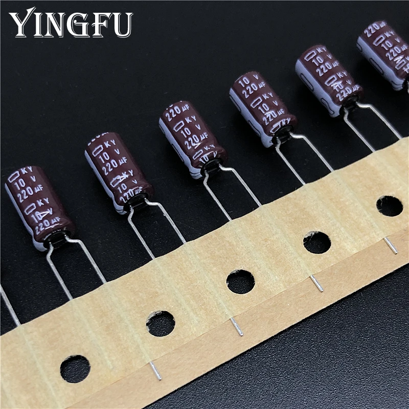 

10pcs 220uF 10V NIPPON NCC KY Series 6.3x11mm Low ESR 10V220uF Aluminum Electrolytic Capacitor