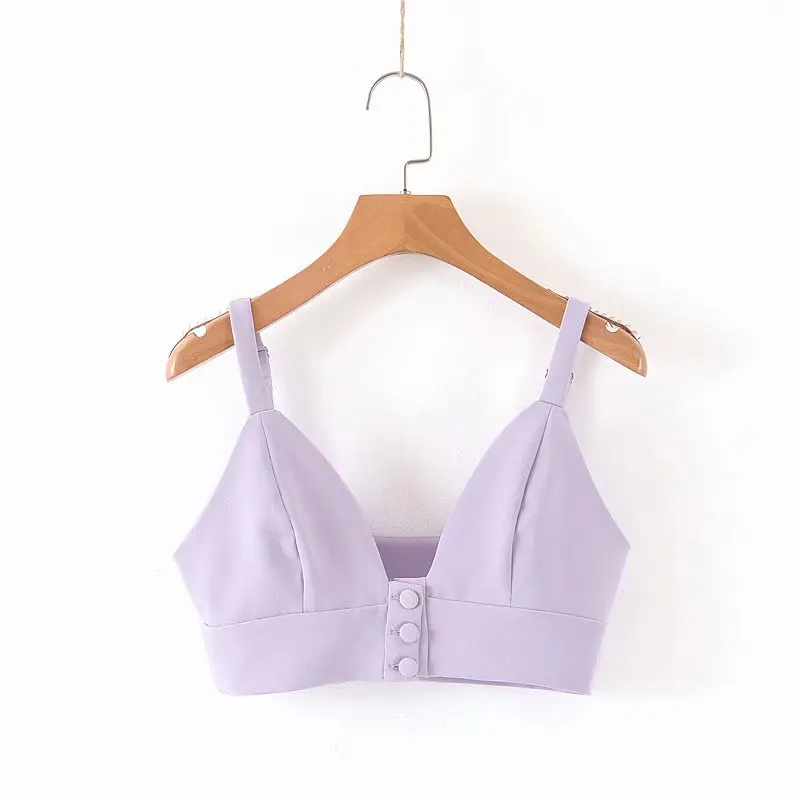 

Three piece set professinal suit women 2020 autumn winter solid purple long blazer high waist suit shorts strap tube crop top