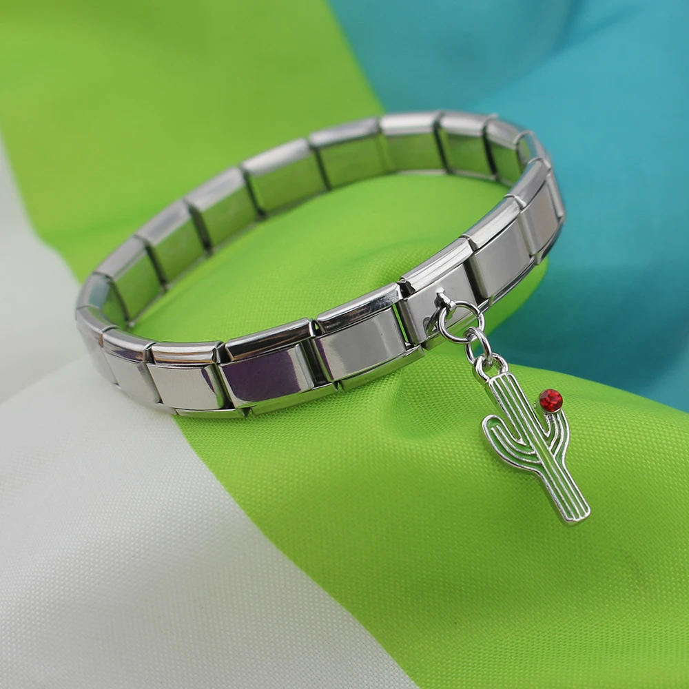 Hapiship 9 мм ширина оригинальная Маргаритка кактус красные стразы итальянский шарм